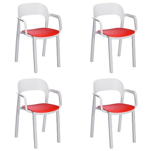 Set 4 Fauteuil Ona Assise Colorée - RESOL