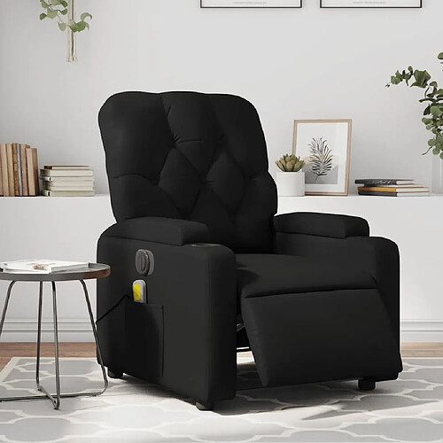 vidaXL Fauteuil de massage inclinable électrique noir similicuir