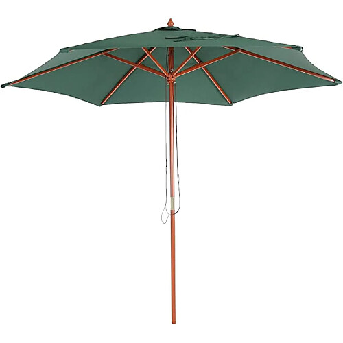 Decoshop26 Parasol de jardin Ø 3m polyester/bois vert olive 04_0003824