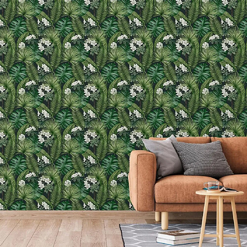 DUTCH WALLCOVERINGS Papier peint Eden Noir et vert foncé