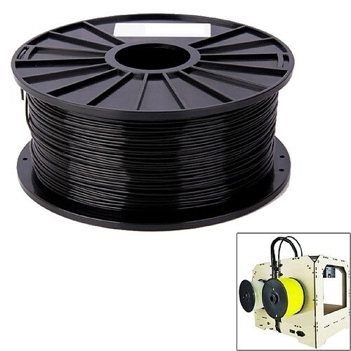 Wewoo Filaments d'imprimante 3D de couleur noir série PLA 3.0 mm, environ 115m