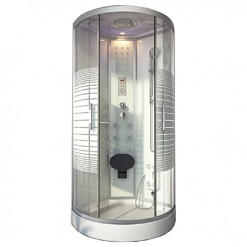 Cabine de douche Hammam 100 x 100 x 220 cm Desineo modèle blanc