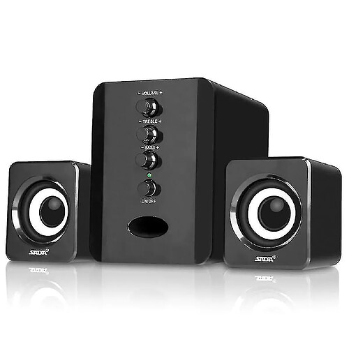 Universal Black Mini USB Wired Speaker haut-parleur Home Theatre Stéréo Subwoofer Notebook Conférencier