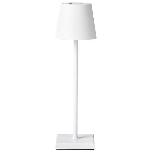 Beliani Lampe à poser sans fil en métal blanc VALIRA