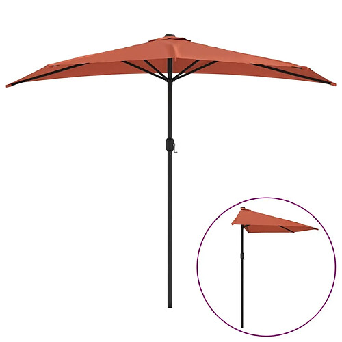 Maison Chic Parasol Jardin | Parasol de balcon et mat en aluminium Terre cuite 270x144x222cm - GKD47695