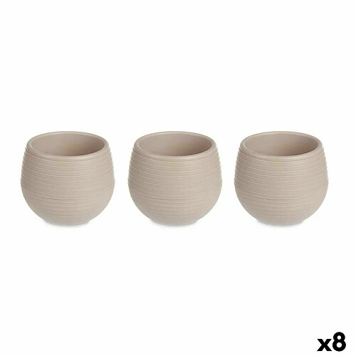 Ibergarden Set de pots Taupe Plastique 8 x 8 x 7 cm (8 Unités)