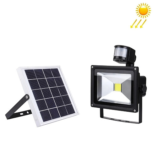 Wewoo LED Avec panneau solaire 20W 1800LM IP65 imperméable à l'eau lampe de projecteur infrarouge avec lumière blanche