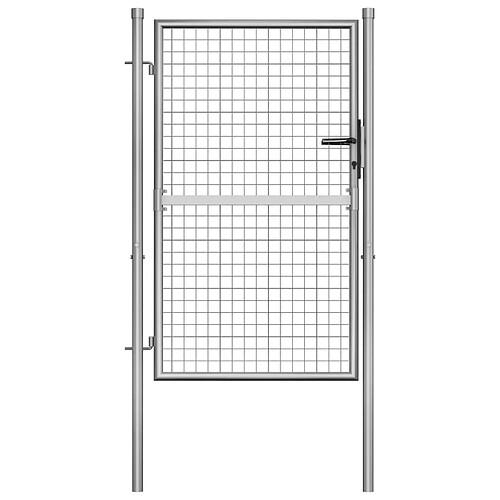 vidaXL Porte de jardin Acier galvanisé 105x175 cm Argenté