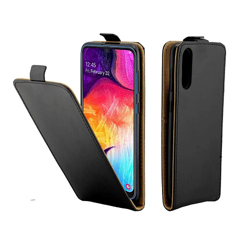 Wewoo Housse Coque Etui en cuir TPU à rabat vertical Business Style avec fente pour carte Samsung Galaxy A50 noir