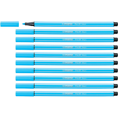 STABILO Stylo feutre Pen 68, bleu fluo ()