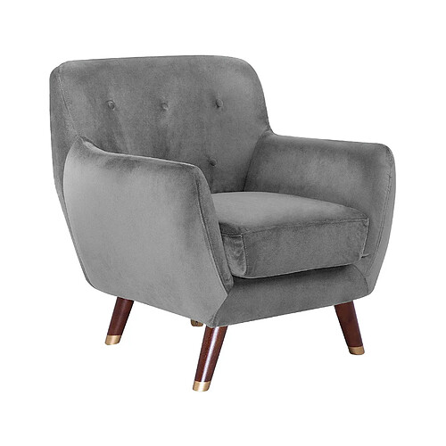 Beliani Fauteuil BODO Velours Gris