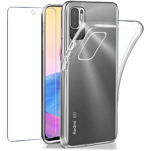 Pack Coque de protection transparente en TPU et Protection écran vitre en verre trempé pour le Xiaomi Redmi Note 10 5G - XEPTIO