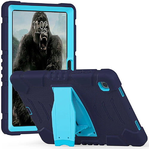 Coque en silicone antichoc, anti-rayures avec béquille bleu marine/bleu pour votre Samsung Galaxy Tab A8 10.5 (2021) X200/205