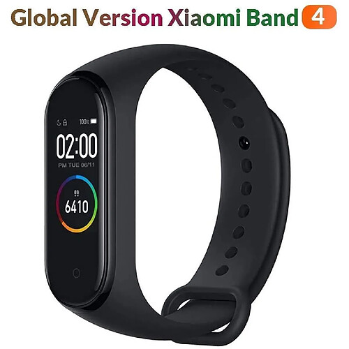 Chrono Bracelet Connectée MiBand 4 pour Femme Homme Sport Avec Fitness Tracker 0,95" Écran pour Android iOS- Noir