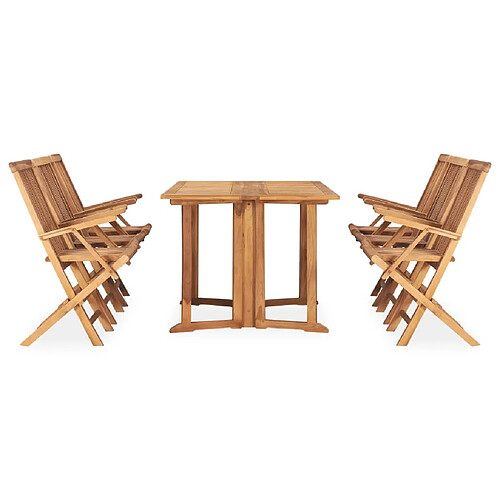 Maison Chic Mobilier à dîner pliable 7 pcs de jardin - Ensemble table et chaises d'extérieur - Salon/Mobilier de jardin classique Bois solide de teck -MN19920