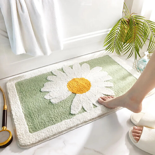 Universal Tapis de bain absorbant doux Tapis de bain absorbant dans la salle de bains Tapis antidérapant dans la salle de bains Toilettes Porte de la salle de bains Pieds du sol Tapis | Tapis (vert)