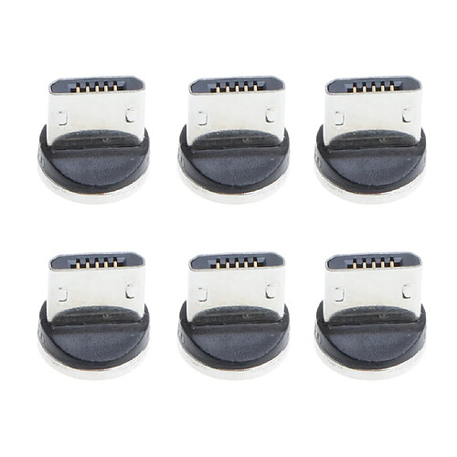 6pcs Adaptateur Magnétique Chargeur Pointe Micro Connecteur USB Pour Téléphones Android