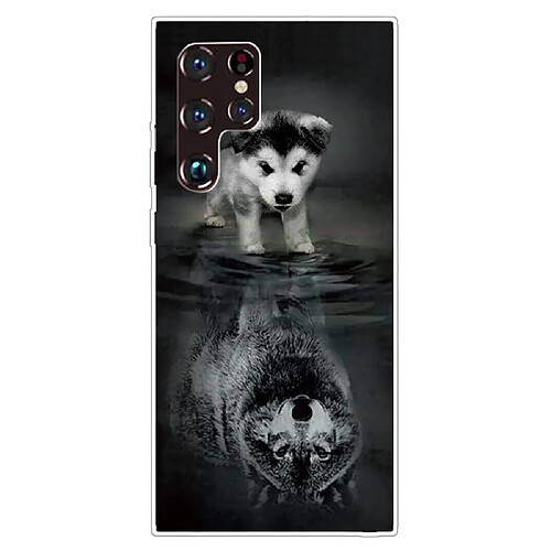 Coque en TPU anti-rayures chien pour votre Samsung Galaxy S22 Ultra