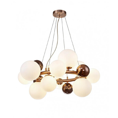 Luminaire Center Suspension 12 ampoules Cuivre antique