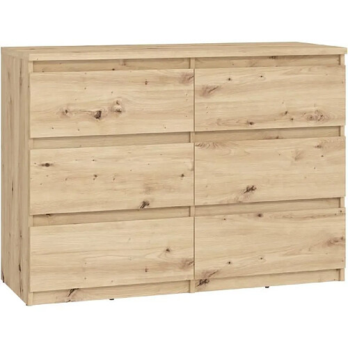 Cstore Commode CHELSEA 6 tiroirs - L 110 x P 42,2 x H 79,9 - Décor chene artisan