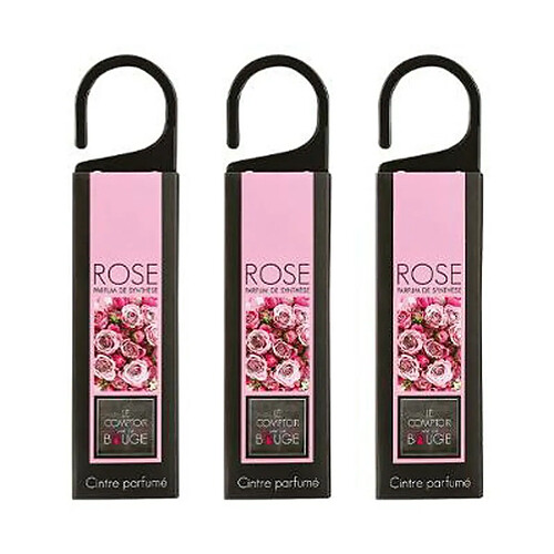 Lot de 3 Cintres Parfumés Suspend 17cm Rose