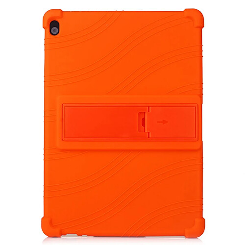 Coque en silicone avec béquille coulissante orange pour votre Lenovo Tab M10 TB-X605F