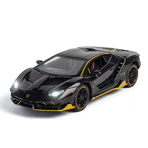 Universal 1/24 Lumière en alliage LP770 Modèle de voiture de sport moulée sous pression Simulation Acoustique et Lumière Retour Collection de jouets de supercar | Voiture de jouet moulée sous pression(Le noir)