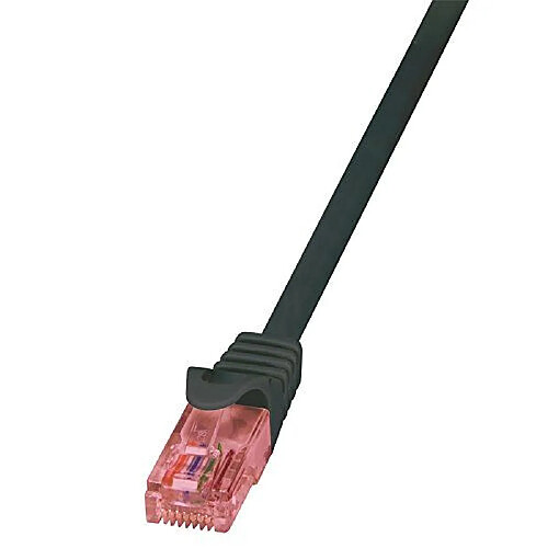 LogiLink PrimeLine Câble réseau Cat6 U/UTP AWG24 LSZH 0,50 m Noir