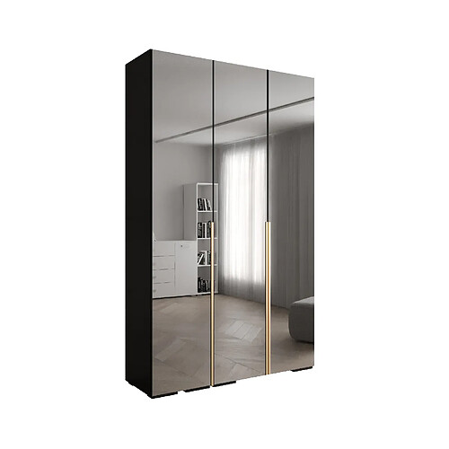 Abiks Meble Inova 1 Armoire avec miroir et portes battantes 236,7/150/47 3 Portes (nero/d’oro)