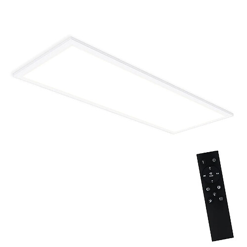 NETTLIFE Plafonnier LED, 80 x 30 cm,39W, 3000 K Dimmable, Plat, Lampe avec Télécommande, Panneau, Blanc, Lampe de Bureau pour Cuisine