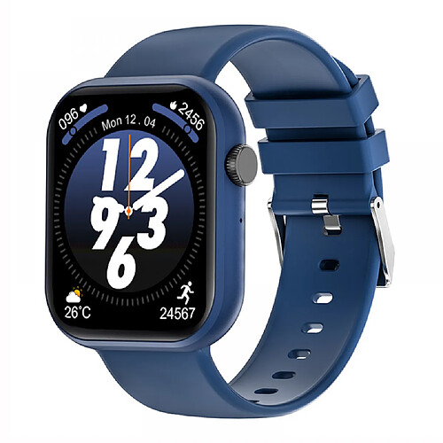 General Montre intelligente, écran tactile HD 1,83 pouces SmartwatchFitness Tracker Watch, IP68 Natation Étanche NFC Photographie à distance Moniteur de sommeil, Moniteur d'oxygène sanguin(bleu)