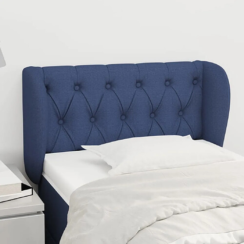 Maison Chic Tête de lit scandinave avec oreilles,meuble de chambre Bleu 83x23x78/88 cm Tissu -MN76090