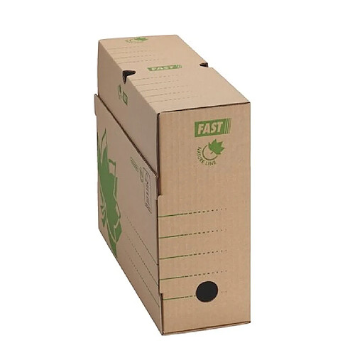 Boîte archives carton Fast Nature Line dos 10 cm brune - Lot de 10