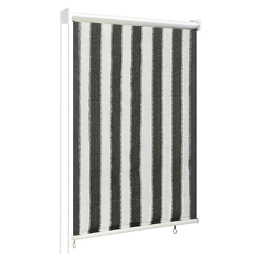 vidaXL Store roulant d'extérieur 60x140 cm Rayures anthracite et blanc