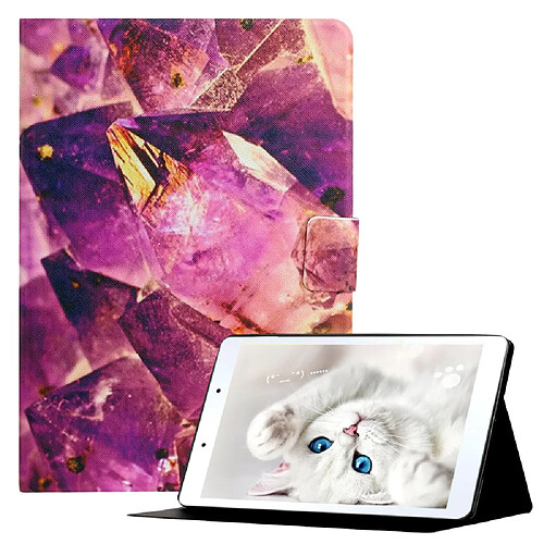 Etui en PU Porte-cartes à motif marbré violet pour votre Samsung Galaxy Tab A7 Lite 8.7 pouces T220/T225