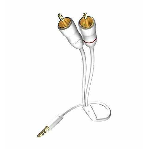 In-akustik-Star câble audio MP3 (jack 3,5 mm à 2x RCA) blanc 1,5 m (Import Allemagne)