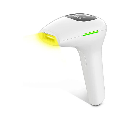 Chrono Système d'épilation IPL, épilateur 500 000 flashs épilation permanente indolore avec 2 modes de flash et 5 intensités lumineuses pour les aisselles du visage du corps (blanc)