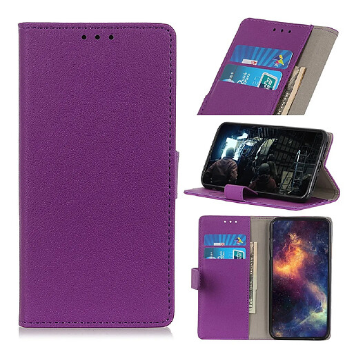 Etui en PU avec support violet pour votre Alcatel 1S (2020)