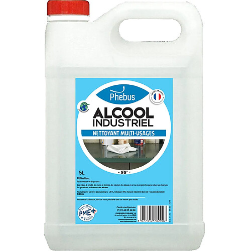 Alcool industriel 95° 5 L - PHEBUS - ALCOOL.IND.5L