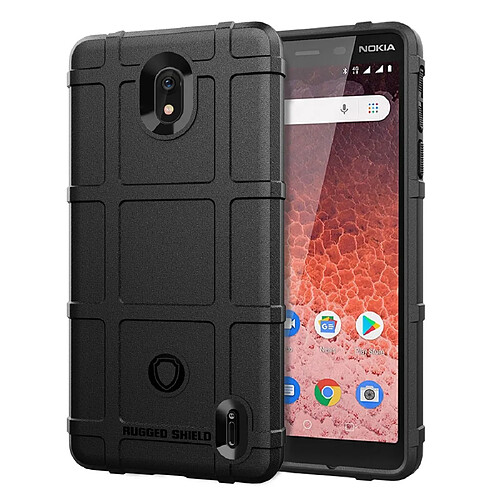 Wewoo Coque Souple Housse de protection en silicone antichoc Rugged Shield Full Coverage pour Nokia 1 Plus Noir