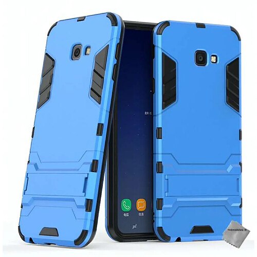 Htdmobiles Coque rigide anti choc pour Samsung Galaxy J4+ Plus (2018) + verre trempe - BLEU CLAIR