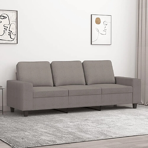 vidaXL Canapé à 3 places Taupe 180 cm Tissu