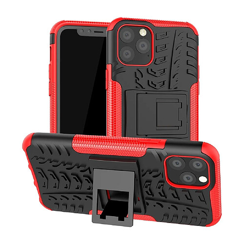 Wewoo Coque Rigide Pour iPhone 11 Pro Texture TPU + PC Antichoc avec Support Rouge