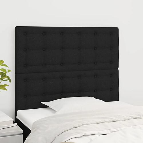 vidaXL Têtes de lit 2 pcs Noir 90x5x78/88 cm Tissu