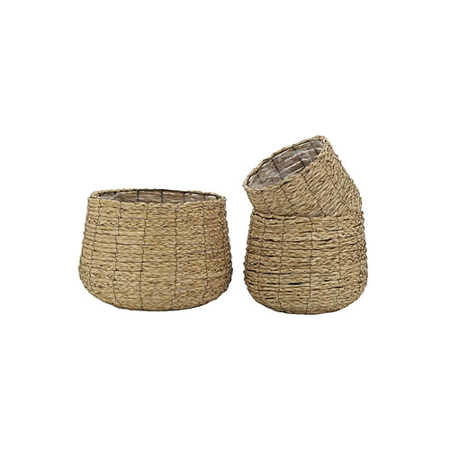 Aubry Gaspard Cache-pots en jonc tissé (lot de 3).