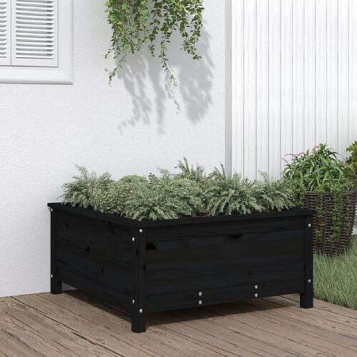 vidaXL Jardinière noir 82,5x82,5x39 cm bois massif de pin