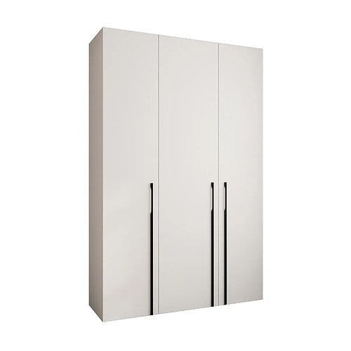 Abiks Meble Armoire à portes battantes Como 3 245,5/160/50 3 portes (blanc/noir)