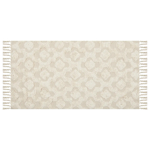 Beliani Tapis en coton 80 x 150 cm beige AKSARAY