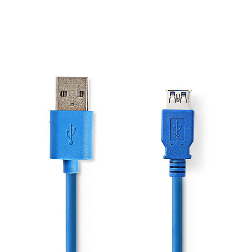 NEDIS Câble USB 3.0 A Mâle - A Femelle 2,0 m Bleu