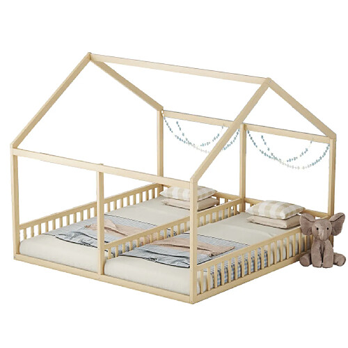 ComfortXL Lit Pour Enfants 90 X 200, Lit 2 En 1, Naturel